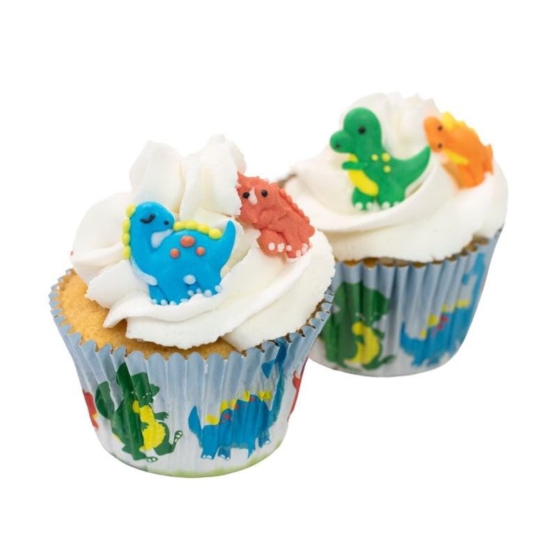 Baked with Love Dinosaur Baking Cases, 50mm Foil Lined Baking