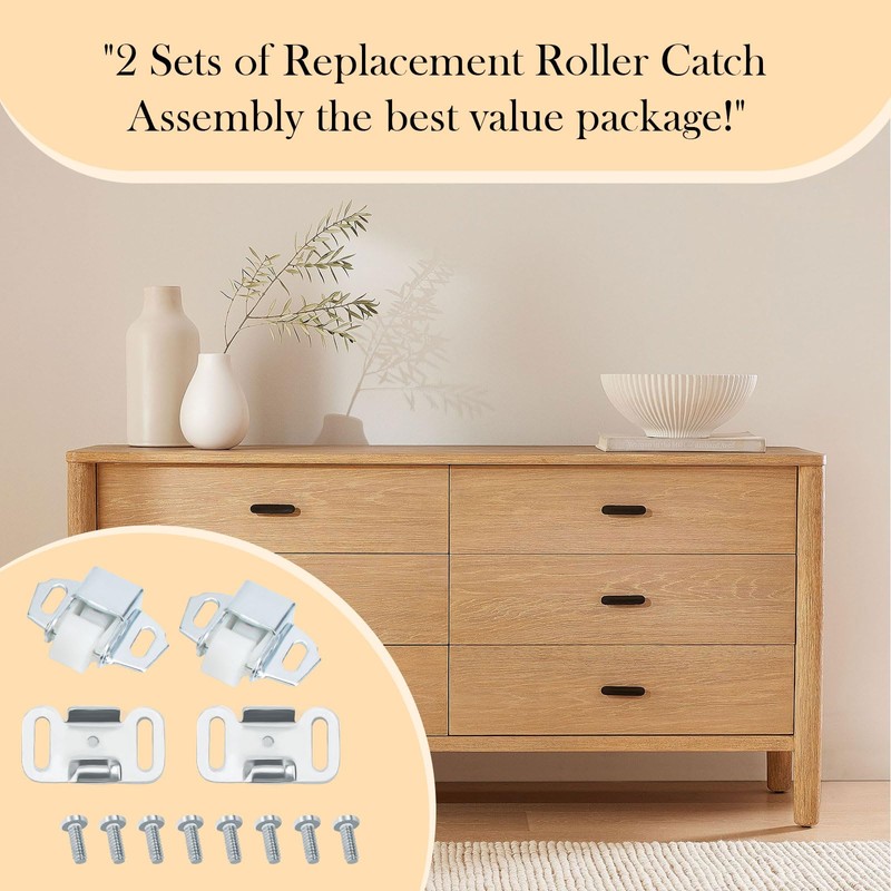 2 Pack Mailbox Replacement Roller Catch Assembly Including Screws Roller