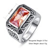 Bonlavie Men's Square Created Morganite Infinity Engraved CZ Promise Ring
