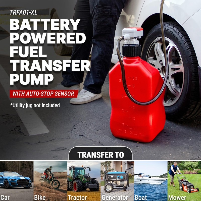 TERA PUMP Battery Powered On/Off Switch Fuel Transfer Pump for