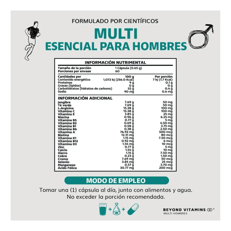 Kit 1 Multivitaminico Hombre + 1 Magnesio Complex Sabor Sin