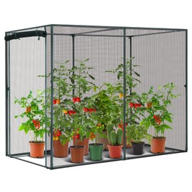 Crop Cages for Garden Plant:6.6x3.9x5.3 Ft Plant Protection Tent with Zippered Door, Raised Bed Cover, Garden Bed Cover with Frame, Wind-Resistant Plant Cages for Outdoor Plants