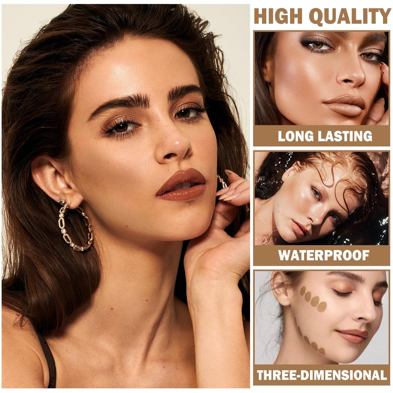 ZHISHUDL Contour Stick,Cream Contour Stick Makeup Face Body Contour Bronzer