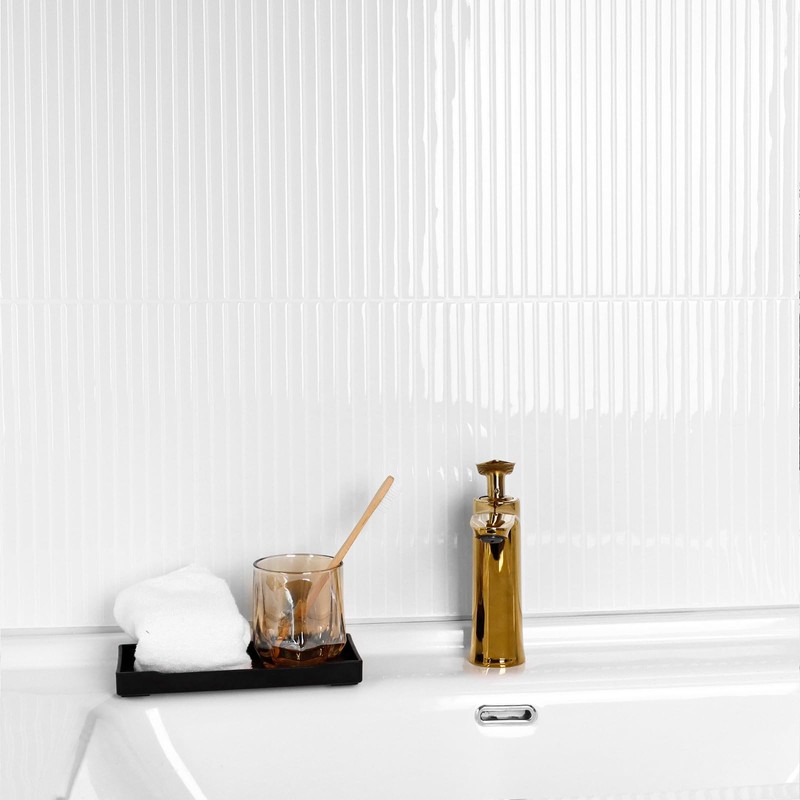 Backsplash Tile Peel and Stick, Self-Adhesive White Decorative Wall Tiles