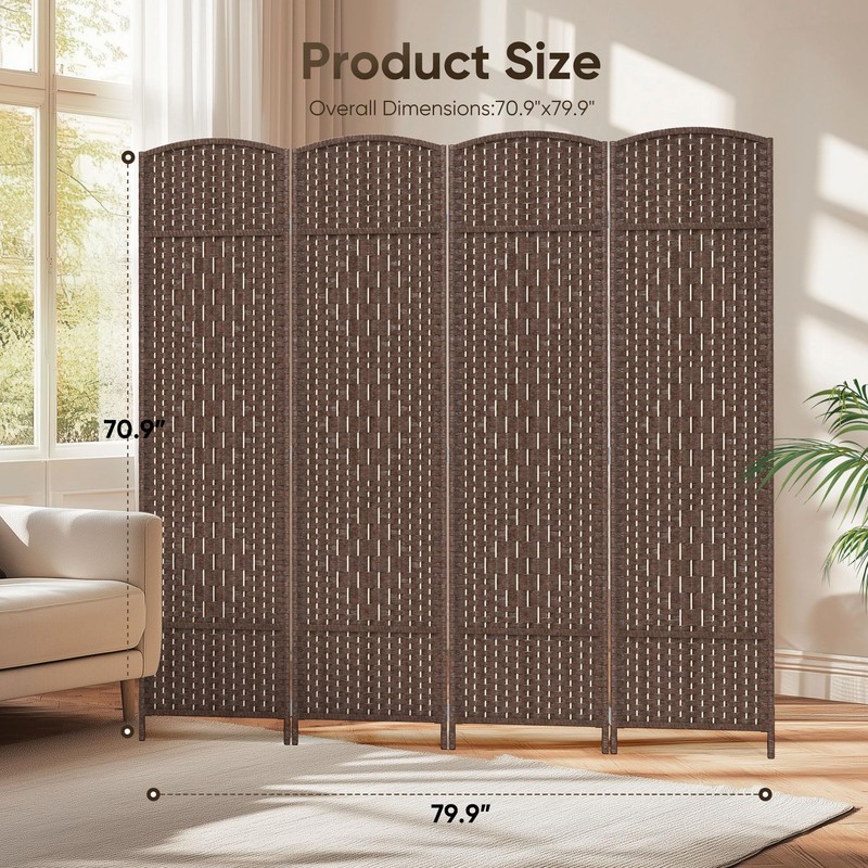 JOSTYLE Room Divider 4 Panel Portable Room Divider Panel Wall,