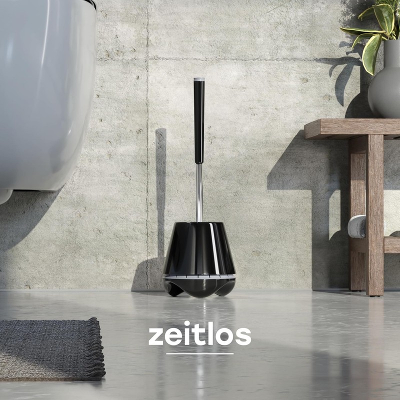 Cepillo para inodoro de silicona SAVEGA® L'original negro y gris