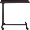 Global Industrial Mobile Overbed Table with H-Base, Walnut Laminate Tabletop