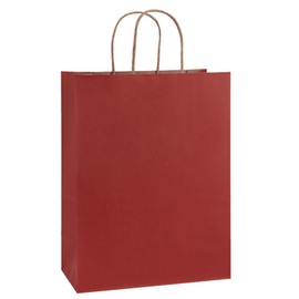 BagDream Gift Bags 10x5x13 25Pcs Kraft Paper Shopping Bags with Handles, for Gifts, Business, Merchandise, Retail, Christmas Wedding Party Favor, Red Recycled Paper Sacks