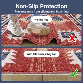 Well Woven Elle Basics 8x10 (7'5" x 9'6") Rug Pad - Non-Slip, Easy-Trim, Durable Floor Protection - 2mm PVC, Budget-Friendly for All Surfaces