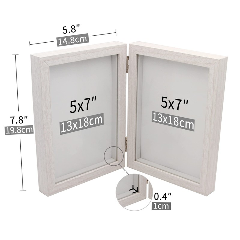 Afuly Photo Frame, 2 Sides, 2 Ls, White Photo Frame,
