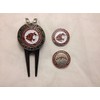 Washington State Golf Three Double Sided Ball Markers w/Divot T
