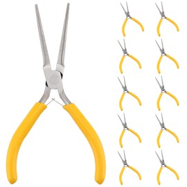 SEUNMUK 10 Pack 6 Inch Long Needle Nose Pliers Set, Precision Long Nose Pliers with Comfort Grip Handles, Extra Long Needle Nose Pliers for Jewelry Making, Bending Wire and Small Object Gripping
