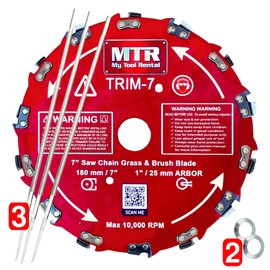 MTR Saw Chain Tooth Brush Cutter Blades Circular Blade Weed Eater Cutter Trimmer 10,000RPM Steel Grass Brush Cutter Blade Forest Trees Wood Metal Multi Use Blades & Bundle Kits (7" KIT)