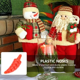 NUOBESTY 100pcs Plastic Santa Claus Snowman Nose Christmas Toy Doll Safety Mini DIY Ornament for Christmas Decoration Craft Making (9X22MM)