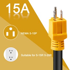 Toptozl EV Charger Adapter Cord NEMA 5-15P to 10-50R Dryer Power Adapter, Heavy Duty STW 10AWG, 3 Prong Home Outlet Male to 3 Prong 120V Dryer EV Female, 12 Inch, ETL Listed