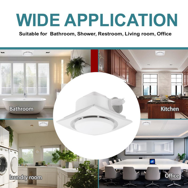 yanliangvich Bathroom Exhaust Fan with Light, 10 Inch Exhaust Fan