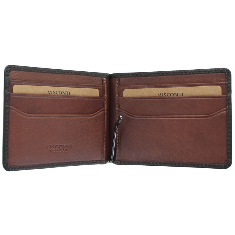 VISCONTI Atelier Collection Miles Leather Wallet with Money Clip RFID