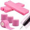 Dynvue 400pcs Tattoo Machine Cover Wrap with 4 Pink Grip