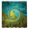 Ambesonne Spires Shower Curtain, Eastern Spiral Psychedelic Design Sunny Side