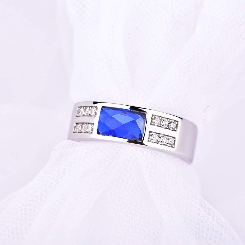 YL Men's Wedding Band Engagement Rings 925 Sterling Silver Flat