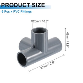 sourcing map 1/2" PVC Fittings, 4 Pcs 4 - Way Elbow Connector Elbow PVC Furniture Fittings Corner Fitting for Water Supplies PVC Furniture DIY Shelf Greenhouse Tent Connection, Grey