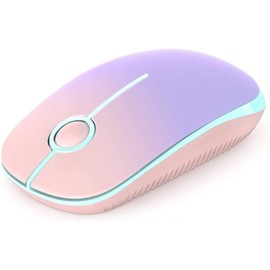 Wireless Mouse, Vssoplor 2.4G Slim Portable Computer Mice with Nano Receiver for Notebook, PC, Laptop, Computer (Pink to Purple)