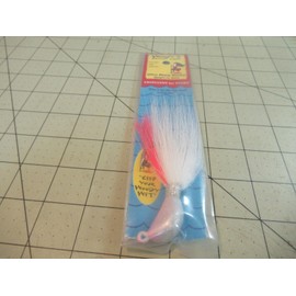 Woody's Fluke Jig 1.5 Oz Banana Bucktail Jig Head Pink /  White