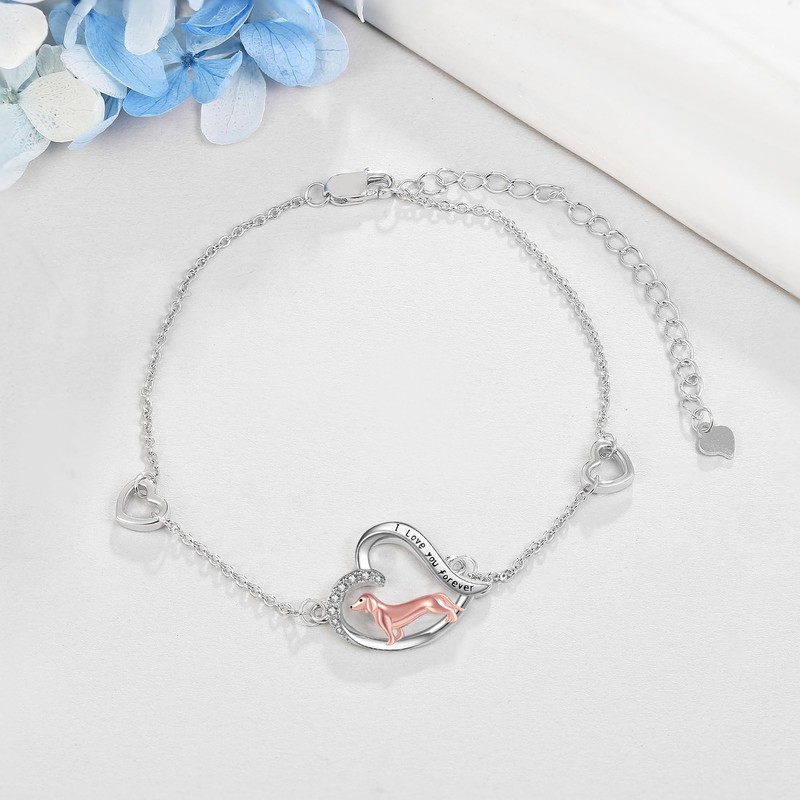Animal Bracelet Sterling Silver Duck/Dachshund/Capybara/Panda/Penguin/Highland Cow Bracelet
