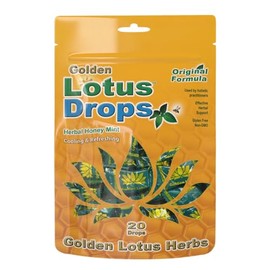 Golden Lotus Drops – Original Herbal Formula | Non-GMO Honey Mint Lozenges | 12-Pack (240 Soothing Throat Drops)