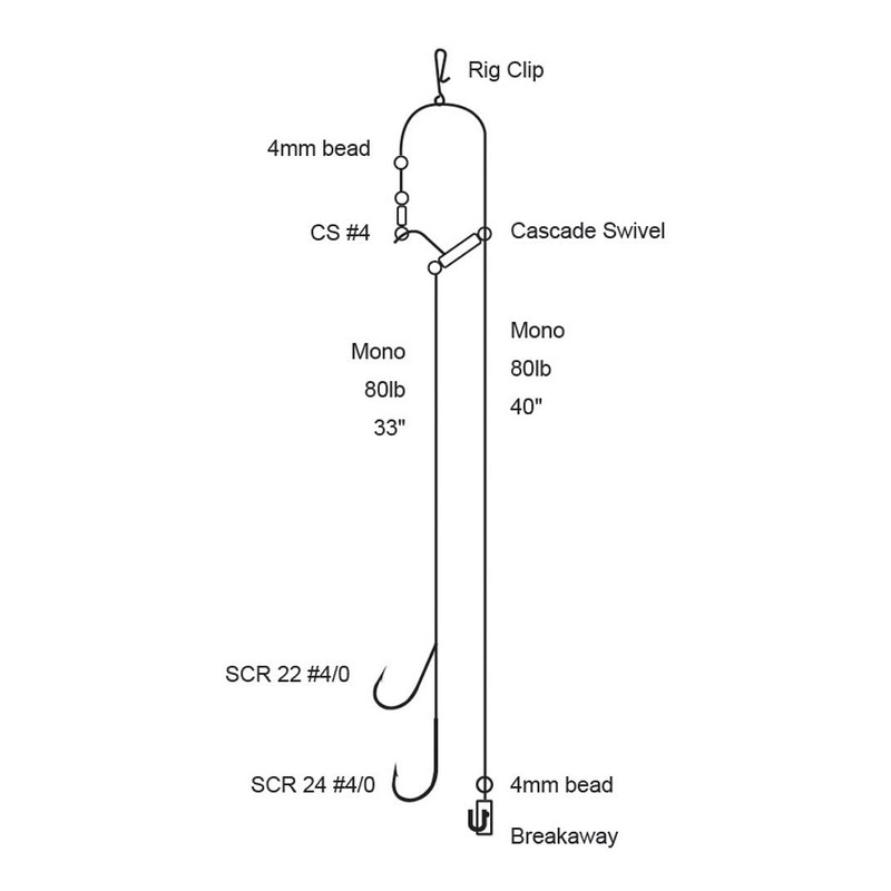 Pulley Dropper 4/0 Sea Fishing Rig (Cod, Bass, Ray, Smooth
