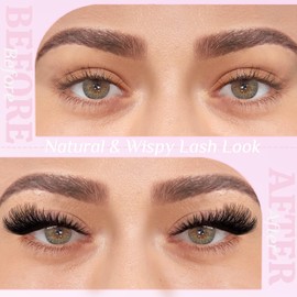 SLSXNL Cat Eye Lashes Natural Strip Lashes Fox Eye Eyelashes Foxy Wispy False Lash Extensions 10 Pairs