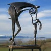 Rustic Horse Sculpture Modern Statue Metal Art Waterproof Horse Statue