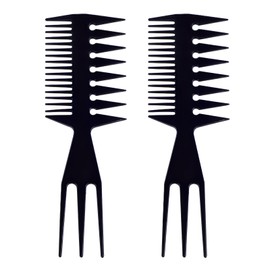 JDXun Pack of 2 Wide Comb, Double Sided Wide Coarse Tooth Comb, Antistatic Retro Wide Tooth Comb Hair Comb Styling Hair Combs for Curly Wet Long Hair (Black)