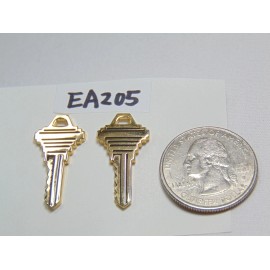 ballou Gold Toned Metal House KEY Shaped TIE TACK or LAPEL PIN 1" Long Ballou Lot of 2