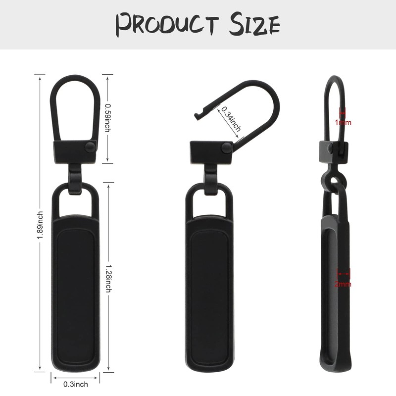 Zipper Pull Replacement for Small Holes, Detachable Tiny Zipper Replacement