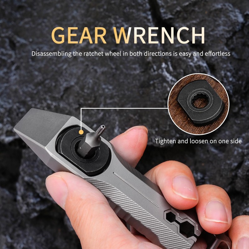 ainhue A391 Compact 3.91 inches Stonewashed TC4 Titanium Pry Bar