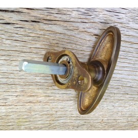 Antikas - Window handle beautiful Art Nouveau handle, window olive brass patinated