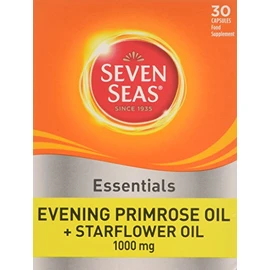 Seven Seas Evening Primrose Oil +1000 mg Starflower Oil Capsules, 30 High Strength Tablets, From Natural Oils, GLA (Omega-6 Fatty Acid), With Vitamin E