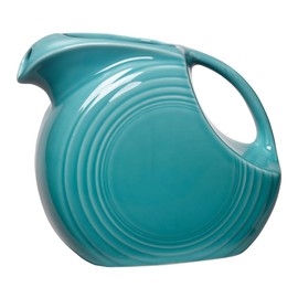 Fiesta® Large Disk Pitcher 67.25 oz – Durable Ceramic, Lead-Safe, Dishwasher/Microwave/Oven Safe – Made in USA - Turquoise