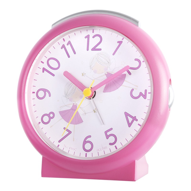 Acctim 15220 Pink Fairy Bold Sweeping Seconds Quartz Alarm Clock