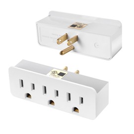 TENINYU 3 Outlet Adapter Extender - UL Listed 1875W/15Amps 3 Way Grounded Polarized Plug Extender Power Strip, Wall Plug 1 to 3 Outlet Splitter with 3 AC Outlets for Household Appliances (2)