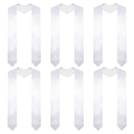 Gvhntk Gvhntk 6 Pieces 70 Inch Unisex Graduation Stole Plain Graduation Sash Stoles Honor Satin Stole for Adult Students Men Women