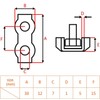 10 x 2mm 304 Stainless Steel Duplex Wire Rope Clip