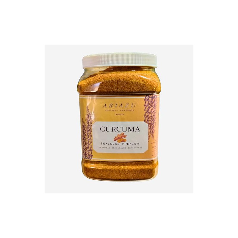 ARIAZU Curcuma en polvo 1kg frasco hermetico reusable 1 kilo