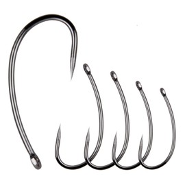 200pcs Carp Fishing Hooks Curve Shank Barbed and Barbless Carp Hook for Hair Rigs Carp Fishing Tackle Accessories Size 2#,4#,6#,8#,10# (No Barbed Hook, 6#-200pcs)