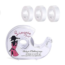 Cinta Doble Cara Para Ropa, 3PCS De 5m Cinta Adhesiva Doble Cara Transparente Para Cuerpo y Piel, Cinta Adhesiva Extra Fuerte Portátil Con Cortador, Cinta Doble Cara Para Telas, Vestidos