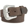 F&L CLASSIC mens Western full grain Leather belt Strap w/Snaps