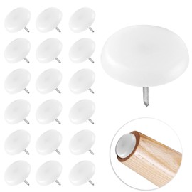 Waziaqoc 60PCS Nylon Furniture Sliders, White Nail On Furniture Glides Sliders Round 25mm x 5mm Furniture Legs Feet Floor Protectors Nail Pads for Table Chair Legs