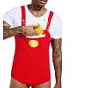 Landofgenie Bodysuit for Men One Piece Cotton Onesie with Buttons
