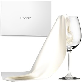 LUSCIOUZ RUSCIOUZ Glass Cloth 31.5 x 17.7 inches (80 x 45 cm), Microfiber (Super Absorbent, Silky White)
